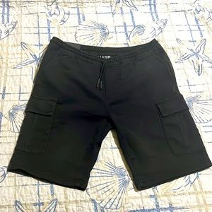 Lazer Woven Denim Cargo Jogger Shorts